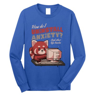 How Do I Uninstall Anxiety Cute Red Bear Long Sleeve Shirt