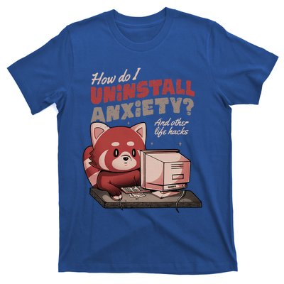 How Do I Uninstall Anxiety Cute Red Bear T-Shirt