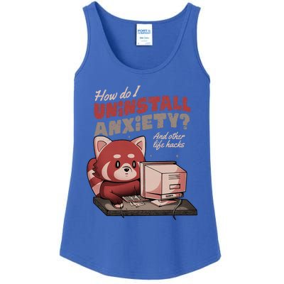 How Do I Uninstall Anxiety Cute Red Bear Ladies Essential Tank