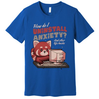 How Do I Uninstall Anxiety Cute Red Bear Premium T-Shirt