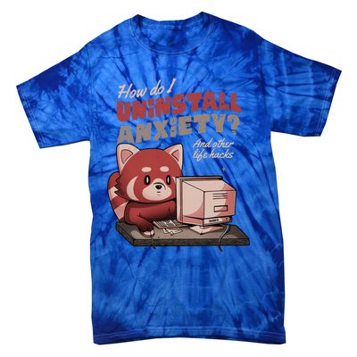 How Do I Uninstall Anxiety Cute Red Bear Tie-Dye T-Shirt