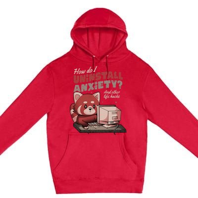 How Do I Uninstall Anxiety Cute Red Bear Premium Pullover Hoodie