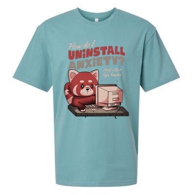 How Do I Uninstall Anxiety Cute Red Bear Sueded Cloud Jersey T-Shirt