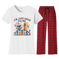 Hot Dog I'm Just Here For The Wieners 4Th Of July Women's Flannel Pajama Set