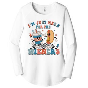 Hot Dog I'm Just Here For The Wieners 4Th Of July Women's Perfect Tri Tunic Long Sleeve Shirt