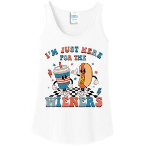 Hot Dog I'm Just Here For The Wieners 4Th Of July Ladies Essential Tank