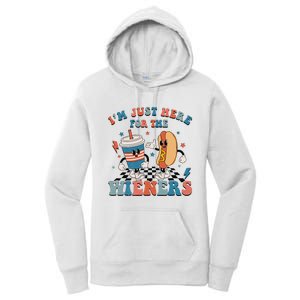 Hot Dog I'm Just Here For The Wieners 4Th Of July Women's Pullover Hoodie