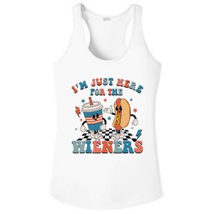 Hot Dog I'm Just Here For The Wieners 4Th Of July Ladies PosiCharge Competitor Racerback Tank