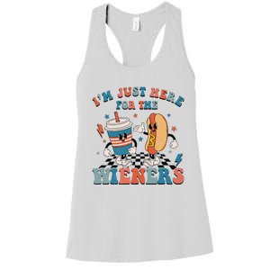 Hot Dog I'm Just Here For The Wieners 4Th Of July Women's Racerback Tank