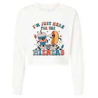 Hot Dog I'm Just Here For The Wieners 4Th Of July Cropped Pullover Crew