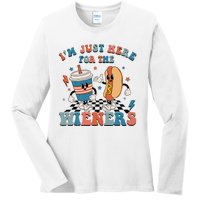 Hot Dog I'm Just Here For The Wieners 4Th Of July Ladies Long Sleeve Shirt