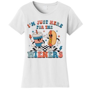 Hot Dog I'm Just Here For The Wieners 4Th Of July Women's T-Shirt