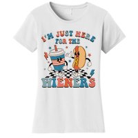 Hot Dog I'm Just Here For The Wieners 4Th Of July Women's T-Shirt