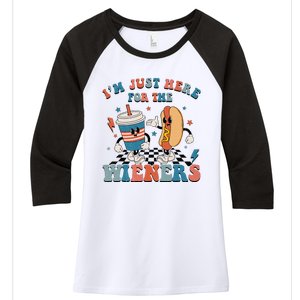 Hot Dog I'm Just Here For The Wieners 4Th Of July Women's Tri-Blend 3/4-Sleeve Raglan Shirt