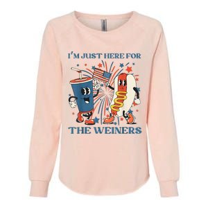 Hot Dog Im Just Here For The Wieners 4Th Of July Womens California Wash Sweatshirt