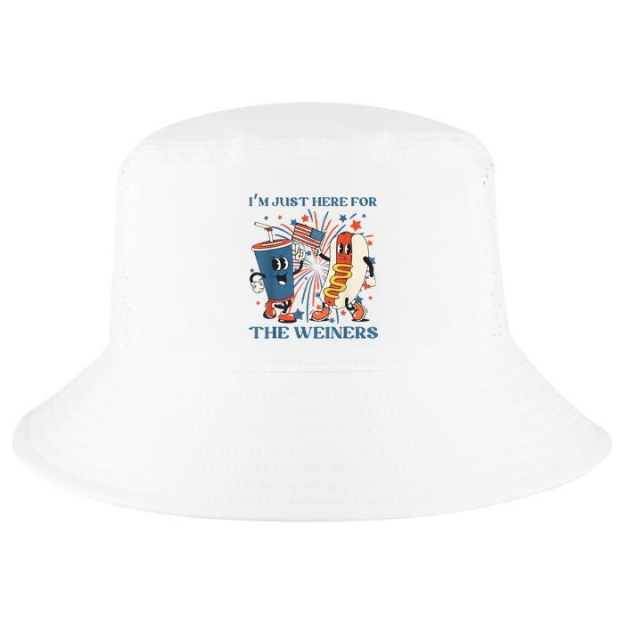 Hot Dog Im Just Here For The Wieners 4Th Of July Cool Comfort Performance Bucket Hat