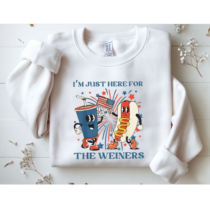 Hot Dog Im Just Here For The Wieners 4Th Of July Sweatshirt