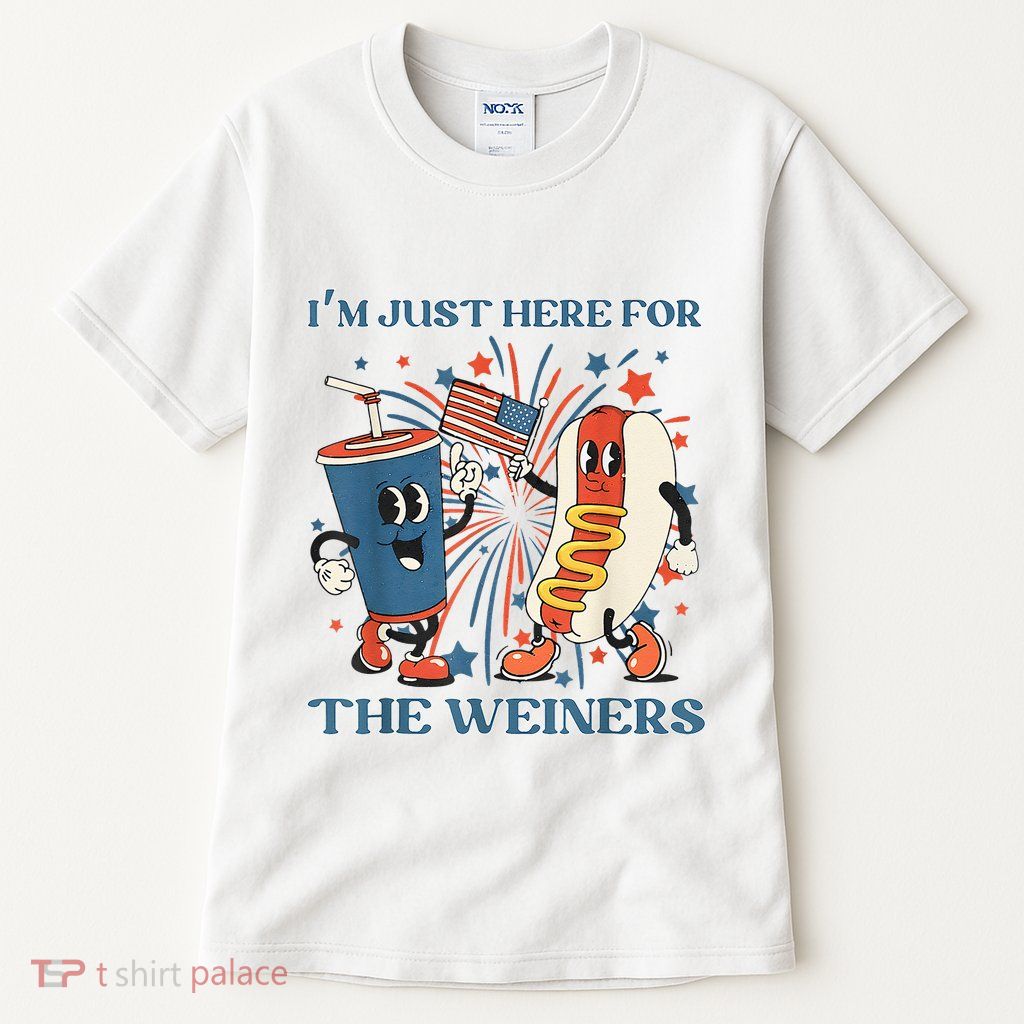 Hot Dog Im Just Here For The Wieners 4Th Of July Tall T-Shirt