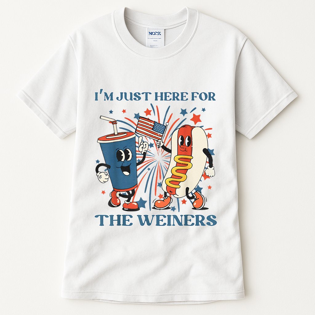 Hot Dog Im Just Here For The Wieners 4Th Of July Tall T-Shirt