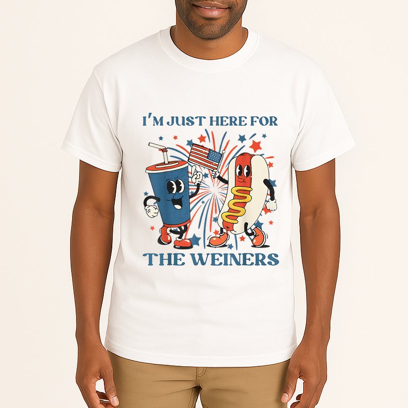 Hot Dog Im Just Here For The Wieners 4Th Of July Tall T-Shirt