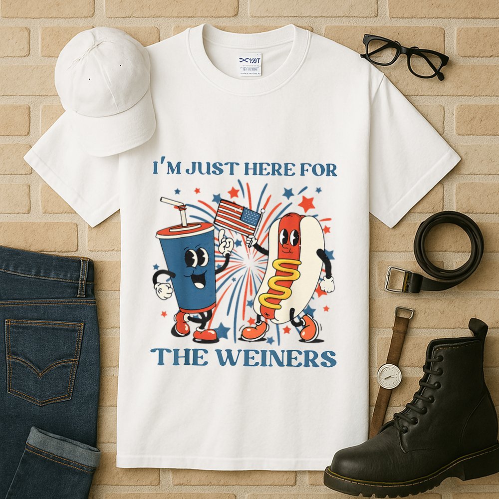 Hot Dog Im Just Here For The Wieners 4Th Of July Tall T-Shirt