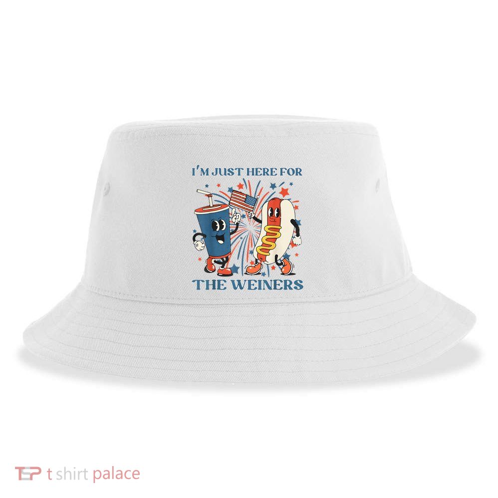 Hot Dog Im Just Here For The Wieners 4Th Of July Sustainable Bucket Hat