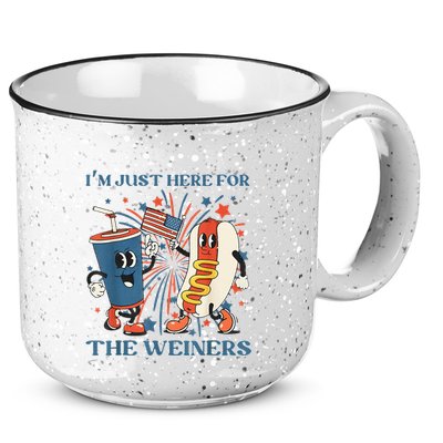 Hot Dog Im Just Here For The Wieners 4Th Of July 15oz Campfire Ceramic Mug