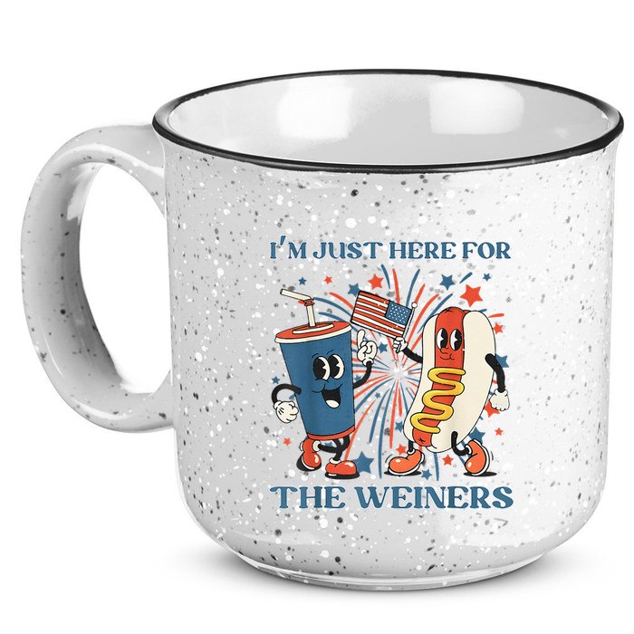 Hot Dog Im Just Here For The Wieners 4Th Of July 15oz Campfire Ceramic Mug