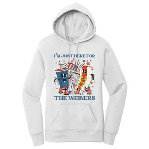 Hot Dog Im Just Here For The Wieners 4Th Of July Women's Pullover Hoodie