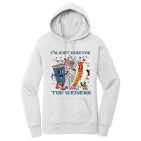 Hot Dog Im Just Here For The Wieners 4Th Of July Women's Pullover Hoodie