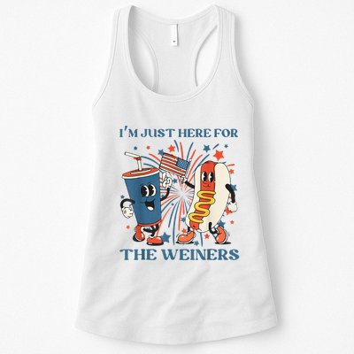 Hot Dog Im Just Here For The Wieners 4Th Of July Womens Tank Top
