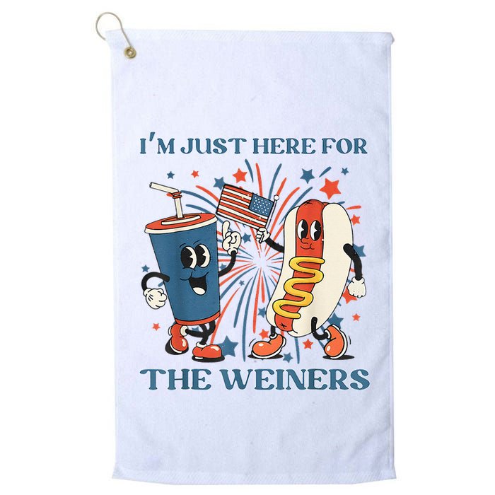 Hot Dog Im Just Here For The Wieners 4Th Of July Golf Towel