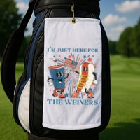 Hot Dog Im Just Here For The Wieners 4Th Of July Golf Towel