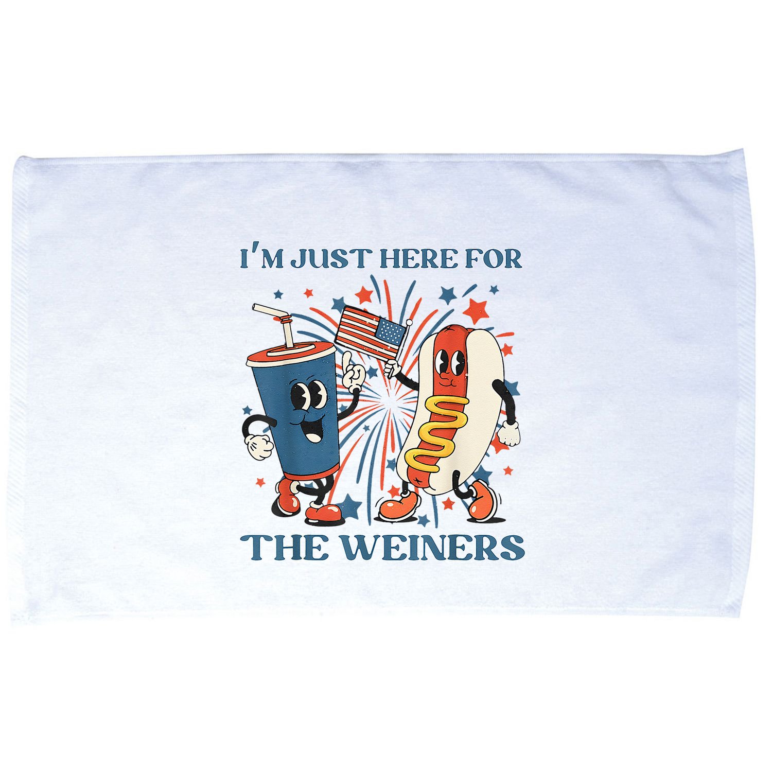 Hot Dog Im Just Here For The Wieners 4Th Of July Microfiber Hand Towel
