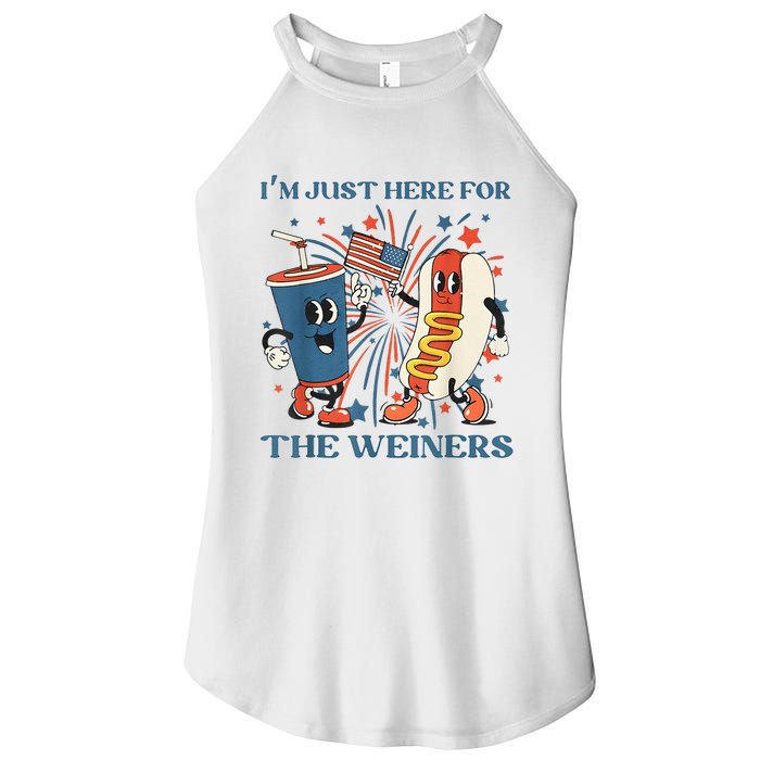 Hot Dog Im Just Here For The Wieners 4Th Of July Women's Perfect Tri Rocker Tank