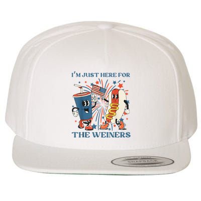 Hot Dog Im Just Here For The Wieners 4Th Of July Wool Snapback Cap