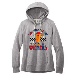 Hot Dog I'm Just Here For The Wieners 4Th Of July Women's Fleece Hoodie