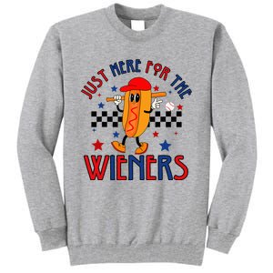 Hot Dog I'm Just Here For The Wieners 4Th Of July Tall Sweatshirt