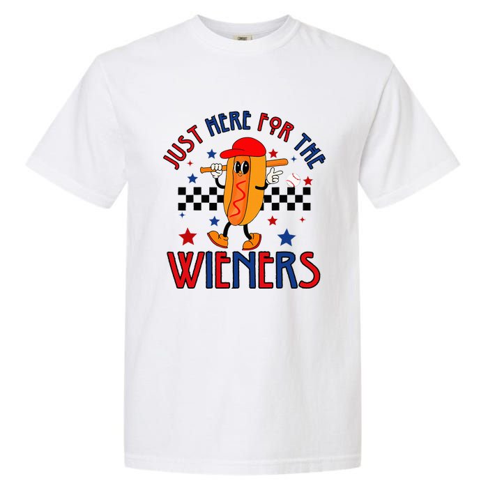 Hot Dog I'm Just Here For The Wieners 4Th Of July Garment-Dyed Heavyweight T-Shirt