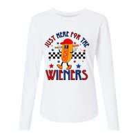 Hot Dog I'm Just Here For The Wieners 4Th Of July Womens Cotton Relaxed Long Sleeve T-Shirt