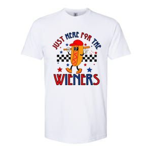 Hot Dog I'm Just Here For The Wieners 4Th Of July Softstyle CVC T-Shirt