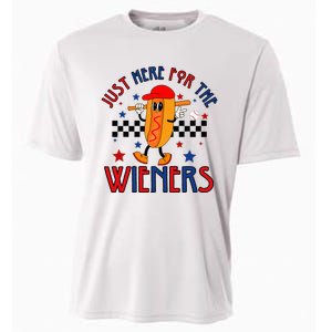 Hot Dog I'm Just Here For The Wieners 4Th Of July Cooling Performance Crew T-Shirt