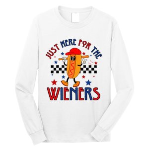 Hot Dog I'm Just Here For The Wieners 4Th Of July Long Sleeve Shirt