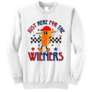 Hot Dog I'm Just Here For The Wieners 4Th Of July Sweatshirt