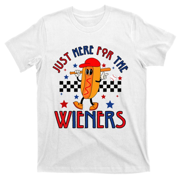 Hot Dog I'm Just Here For The Wieners 4Th Of July T-Shirt