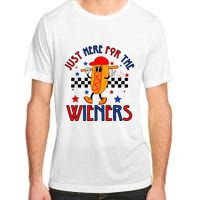 Hot Dog I'm Just Here For The Wieners 4Th Of July Adult ChromaSoft Performance T-Shirt