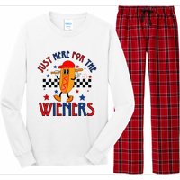 Hot Dog I'm Just Here For The Wieners 4Th Of July Long Sleeve Pajama Set