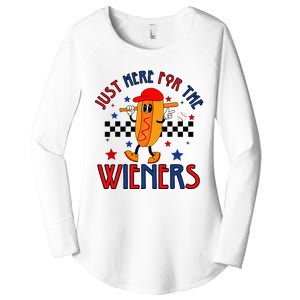 Hot Dog I'm Just Here For The Wieners 4Th Of July Women's Perfect Tri Tunic Long Sleeve Shirt