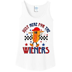 Hot Dog I'm Just Here For The Wieners 4Th Of July Ladies Essential Tank