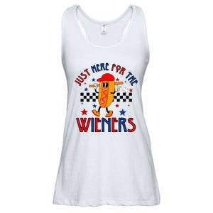 Hot Dog I'm Just Here For The Wieners 4Th Of July Ladies Essential Flowy Tank